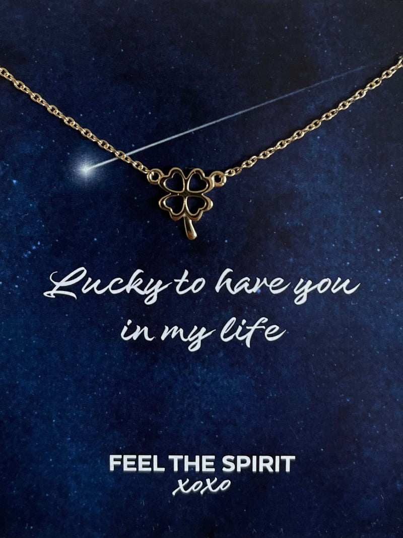 Feel the Spirit Necklace Lucky Leaf Goldplated XN002G
