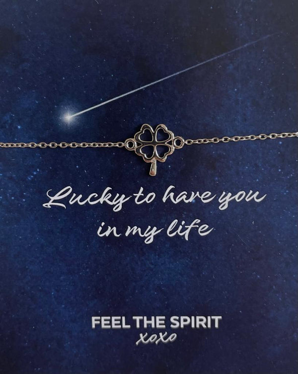 Feel the Spirit Armband Lucky Leaf Silber XB002S