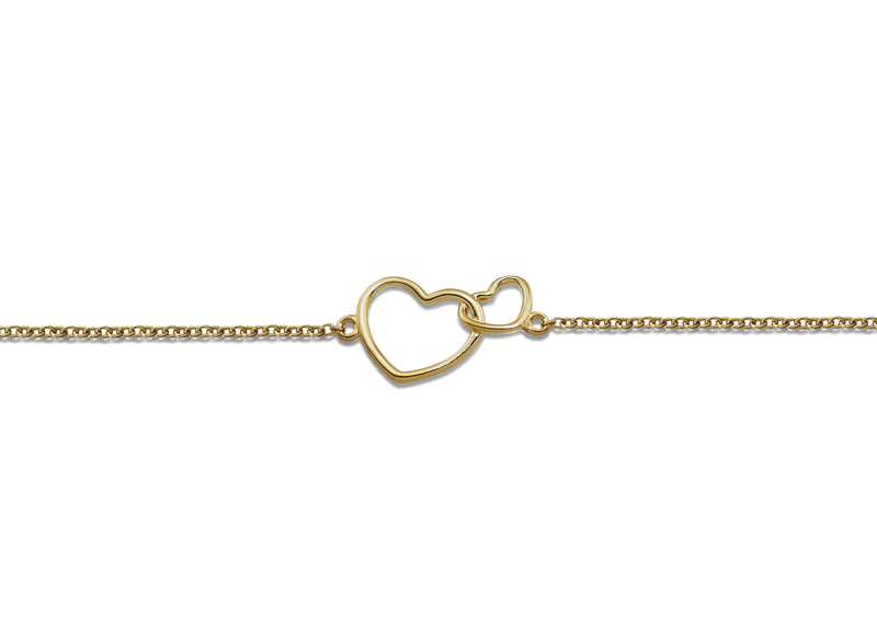 Feel the Spirit Armband Zwei Herzen vergoldet XB005G
