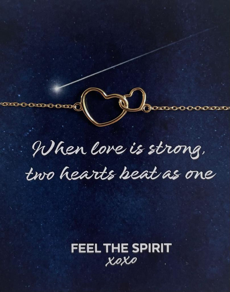 Feel the Spirit Armband Zwei Herzen vergoldet XB005G
