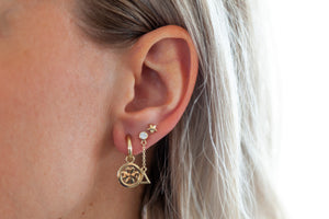 Jwls4u  Oorbellen Star 3D Goldplated JE005G