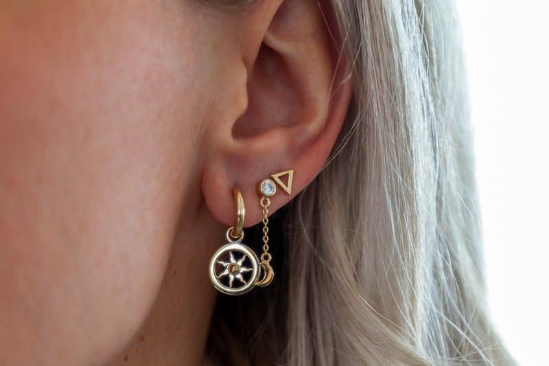 Jwls4u Earrings pendants Moon Goldplated JE009G