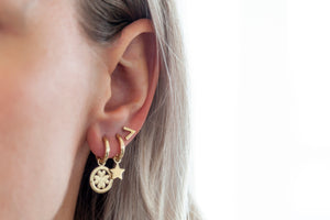Jwls4u Oorbellen Earrings Star Goldplated JE011G