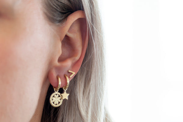 Jwls4u Oorbellen Earrings Lucky Leaf JE016G