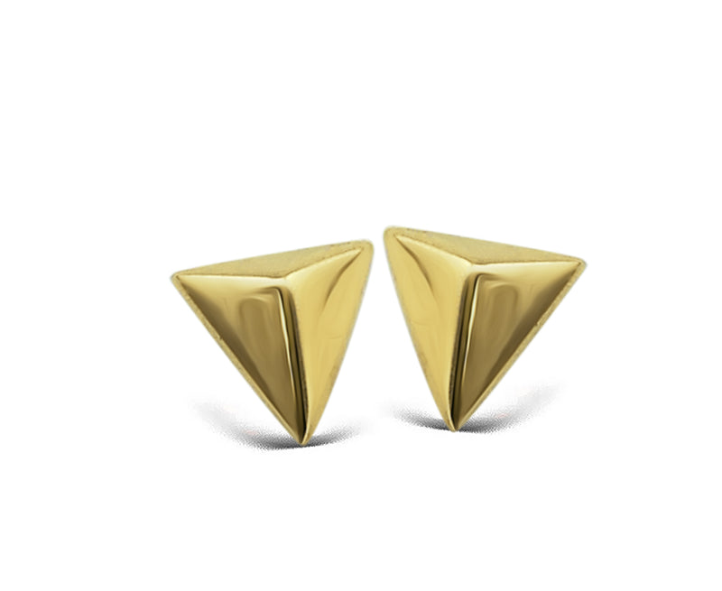 Earparty Earrings Pyramid 3D Goldplated JE001G