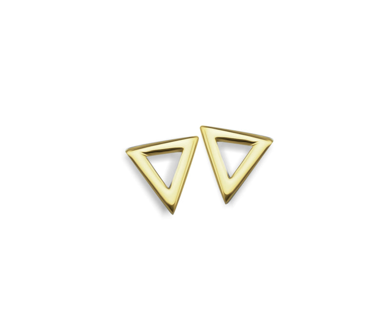 Jwls4u Earrings Triangle Goldplated JE003G