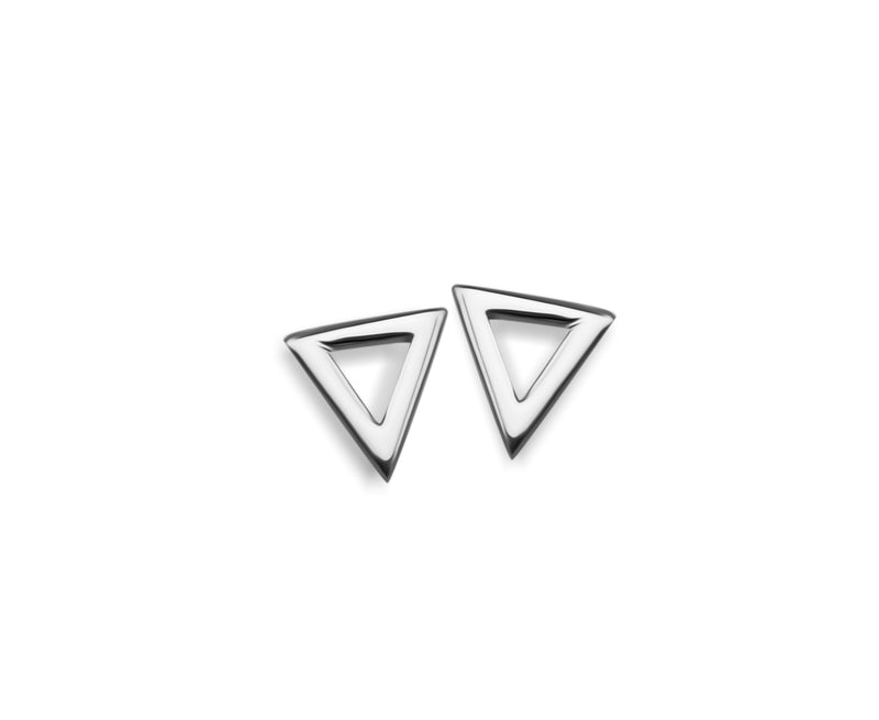Jwls4u Earrings Earstuds Triangle Silver JE003S