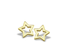 Laden Sie das Bild in den Galerie-Viewer, Jwls4u Oorbellen Star Open Goldplated JE006G
