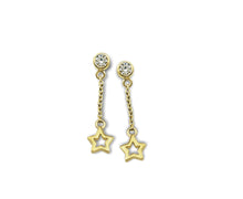 Laden Sie das Bild in den Galerie-Viewer, Jwls4u Oorbellen Hanger Open Star Goldplated JE007G
