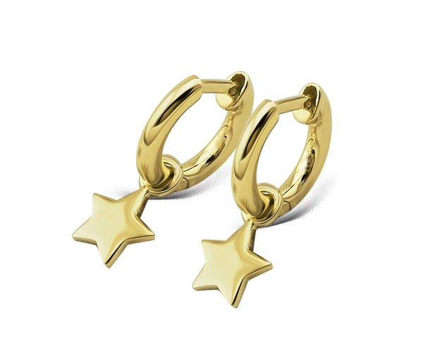 Jwls4u Oorbellen Earrings Star Goldplated JE011G