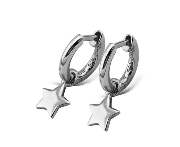 Jwls4u Oorbellen Earrings Star Silver JE011S