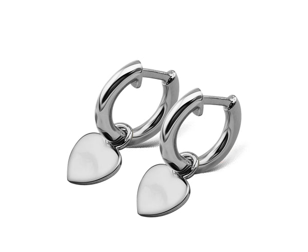 Jwls4u Earrings Earrings Heart Silver JE012S