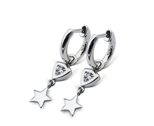 Laden Sie das Bild in den Galerie-Viewer, Jwls4u Oorbellen Earrings Trillion Star Silver JE017S
