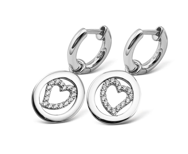 Jwls4u oorbellen Sparkling Heart Silver JE019S