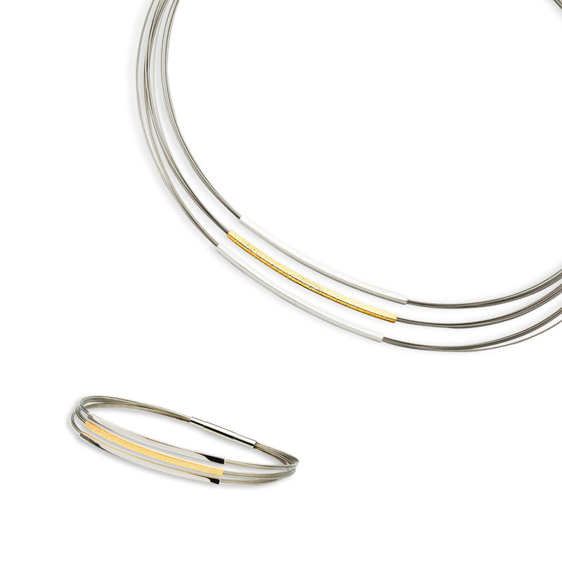 Gala Design Bracelet Tripple Square Gold J0033