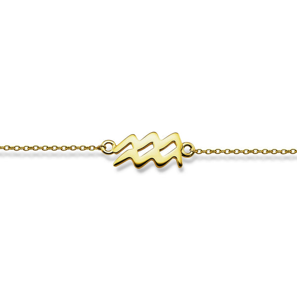 Zodiac Aquarius Bracelet Gold-Plated ZB002G Jwls4u