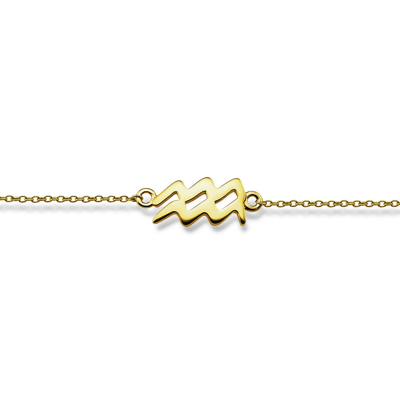 Zodiac Aquarius Bracelet Gold-Plated ZB002G Jwls4u